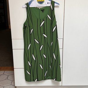 Green/White Floral Print Summer Dress